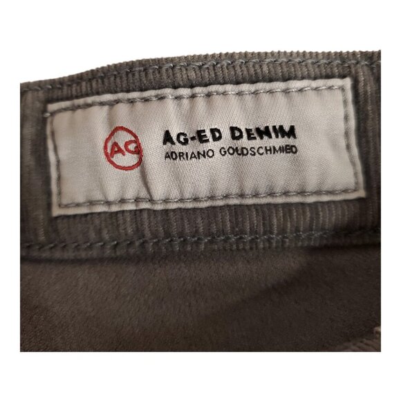 AG ADRIANO GOLDSCHMIED SZ 26R Farrah Skinny High-rise Medium Gray Corduroy Jeans - Picture 9 of 13